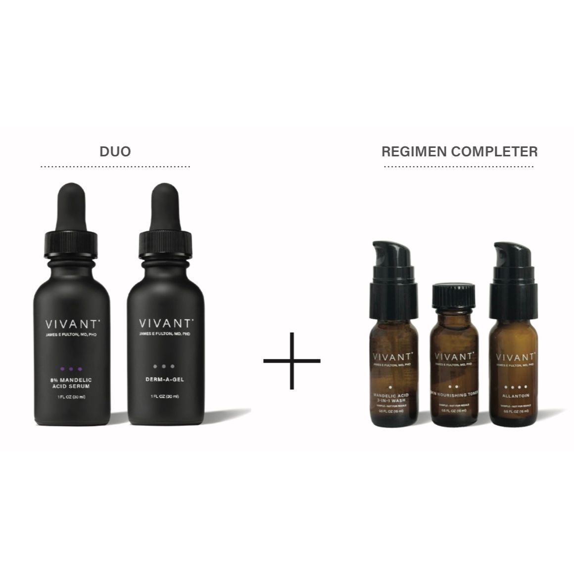 Vivant Clear and Bright Duo – corrective exfoliating serum duo for blemish-prone skin with uneven tone with exfoliating actives for targeting clogged pores, refining visible texture, and revealing skin that feels cleaner, smoother, and visibly more radiant | MDR Skin Studio