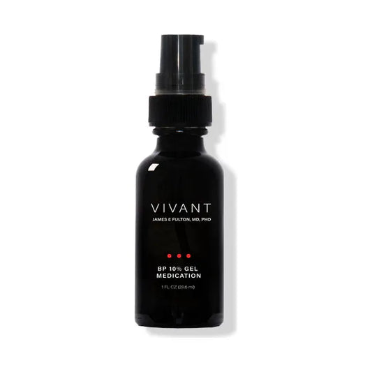 Vivant BP 10% Gel Medication – maximum-strength benzoyl peroxide gel for targeting stubborn acne, eliminating bacteria, and rapidly clearing breakouts for visibly clearer skin | MDR Skin Studio
