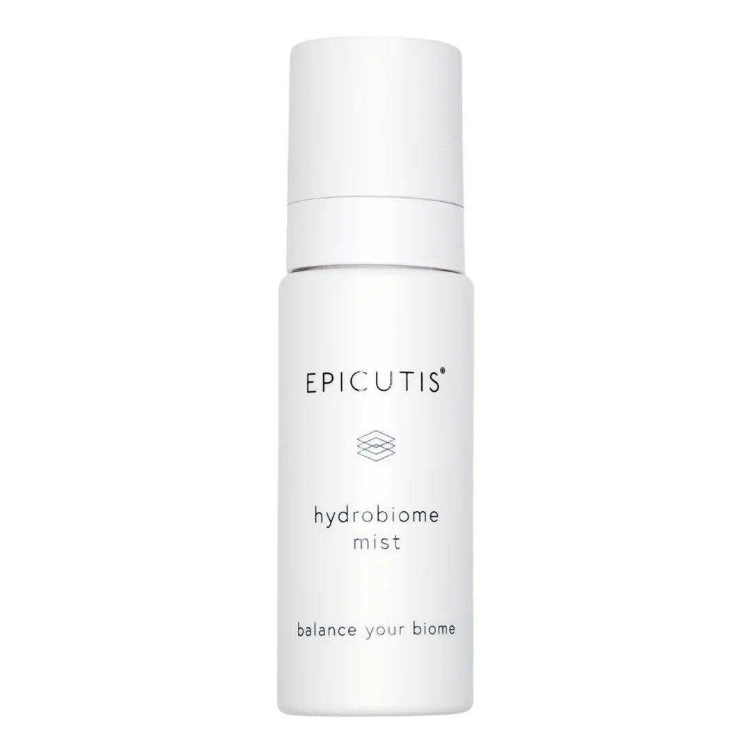 Epicutis Hydrobiome Mist – preservative-free pre and postbiotic face mist with Lactobacillus, maltodextrin, activated grape seed extract (AGSE), and Hinoki Wood Oil for nourishing the skin microbiome, boosting hydration and barrier function, and providing antioxidant and anti-microbial protection | MDR Skin Studio