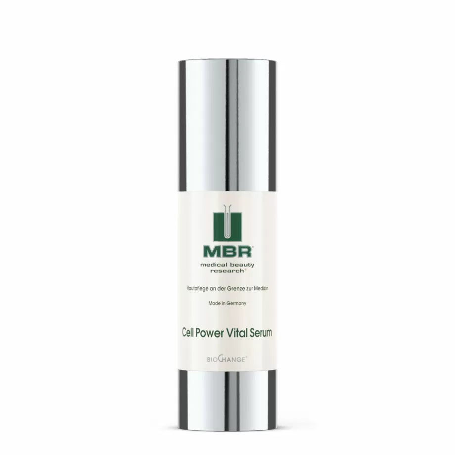 MBR Cell Power Vital Serum – cell metabolism-boosting serum with Gatuline Skin Repair, Syn-Hycan firming peptide, and CroNoline restructuring peptide for stimulating hyaluronan production, reducing fine lines, improving moisture retention, and revealing instantly revitalized and firmed skin | MDR Skin Studio