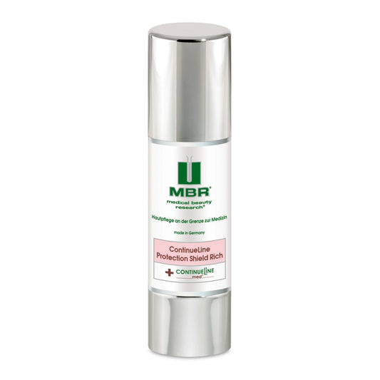 MBR ContinueLine Protection Shield Rich – rich balancing and regenerating face cream with EverLaSkin botanical blend, sesame oil, shea butter, and hyaluronic acid for normalizing lipid content, stimulating stem cells and collagen, protecting against dehydration, and leaving dry skin smoother, softer, and more supple | MDR Skin Studio