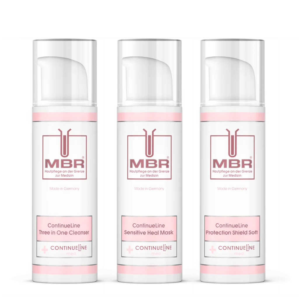 MBR Continueline Post Care Kit – gentle post-treatment recovery skincare set specifically designed for sensitive skin following intensive procedures like lasers, micro-needling, and chemical peels, providing soothing hydration and optimal healing support | MDR Skin Studio
