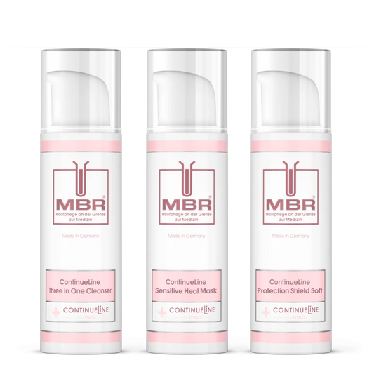 MBR Continueline Post Care Kit – gentle post-treatment recovery skincare set specifically designed for sensitive skin following intensive procedures like lasers, micro-needling, and chemical peels, providing soothing hydration and optimal healing support | MDR Skin Studio