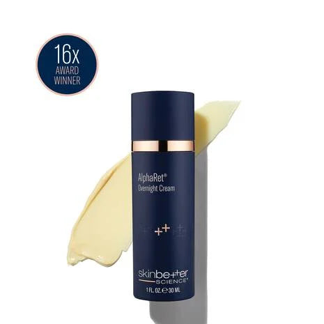 Skinbetter AlphaRet Overnight Cream – award-winning patented retinoid and AHA nightly cream with ceramides, squalane, niacinamide, hyaluronic acid, and antioxidant vitamins C, E, and CoQ10 for significantly reducing wrinkles, evening tone, and deeply hydrating with little-to-no irritation | MDR Skin Studio