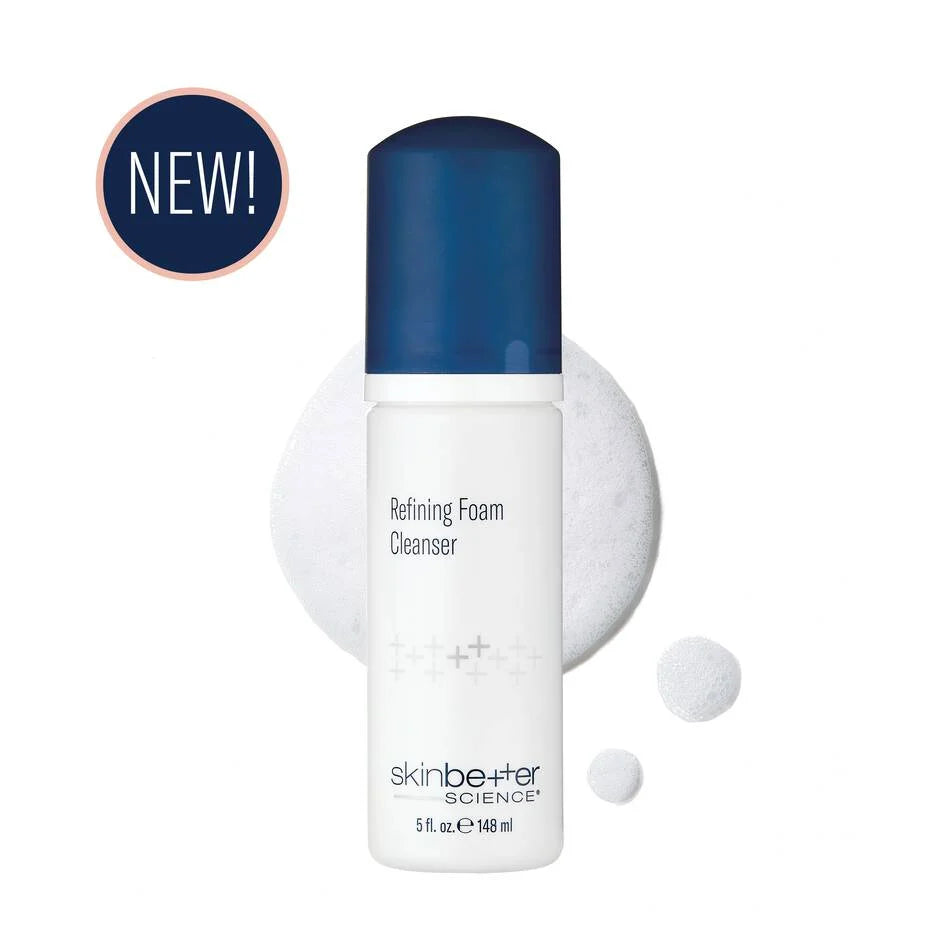 Skinbetter Refining Foam Cleanser – multi-tasking velvety exfoliating foam cleanser with AHA blend, salicylic acid, and amino acid-based surfactant complex for unclogging pores, removing excess oil and dead skin buildup, gently cleansing, and leaving skin brighter, softer, and smoother | MDR Skin Studio