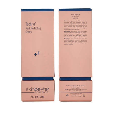 Skinbetter Techno Neck Perfecting Cream – patented NOw Complex neck and décolleté cream with heptapeptide-7, plant-derived growth factors, hyaluronic acid, and vitamin C for visibly firming, reducing crepiness and laxity, and intensely hydrating delicate neck and chest skin | MDR Skin Studio