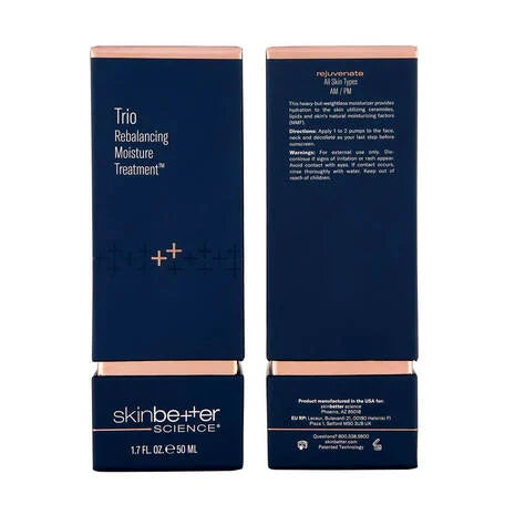 Skinbetter Trio Rebalancing Moisture Treatment – patented triple-action moisturizer with natural moisturizing factors, ceramides, hyaluronic acid urea complex, squalane, and vitamin C for restoring deep hydration balance, improving radiance, and visibly reducing fine lines and dryness | MDR Skin Studio