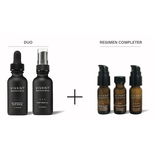 Vivant Dark Spots Duo – corrective exfoliating serum duo for normal to oily uneven-toned skin with exfoliating actives for reducing the appearance of dark spots, improving tone and texture, and revealing more youthful, visibly radiant skin | MDR Skin Studio