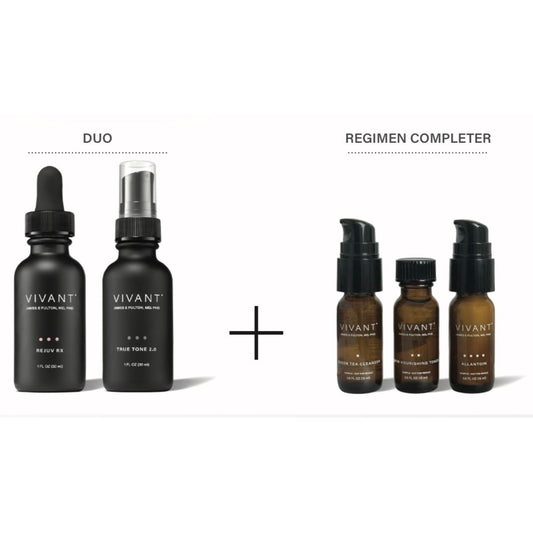 Vivant Redness & Texture Duo – calming brightening serum duo for redness-prone and blemish-prone skin with gentle exfoliating and nourishing ingredients for soothing the natural barrier, reducing visible irritation left by blemishes, and improving uneven texture and tone | MDR Skin Studio