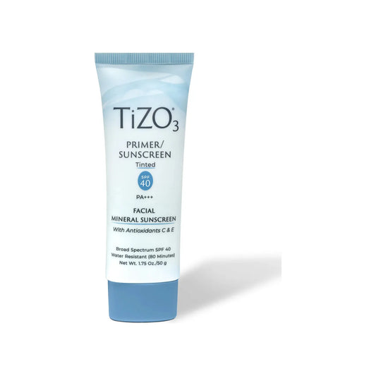 TiZO3 Facial Primer Tinted 1.75 oz – sheer tinted mineral sunscreen with broad spectrum protection and matte finish for daily sun defense, post-procedure use, and all skin types including sensitive | MDR Skin Studio